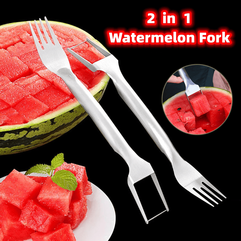 OAVQHLG3B Watermelon Slicer Fork, 2-in-1 Watermelon Fork Cutter
